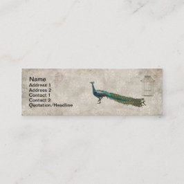 Gemalte Pfau-weiße Vintage Geschäfts-Karte/Umbau Mini Visitenkarte