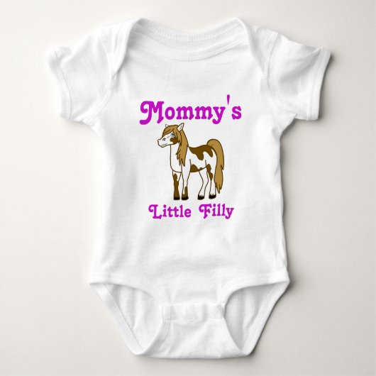 Gemalte Pferdegewohnheit scherzt Shirt mit rosa (Vorderseite)