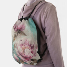 Gemalte Pfingstrosen - Rucksack, Tasche