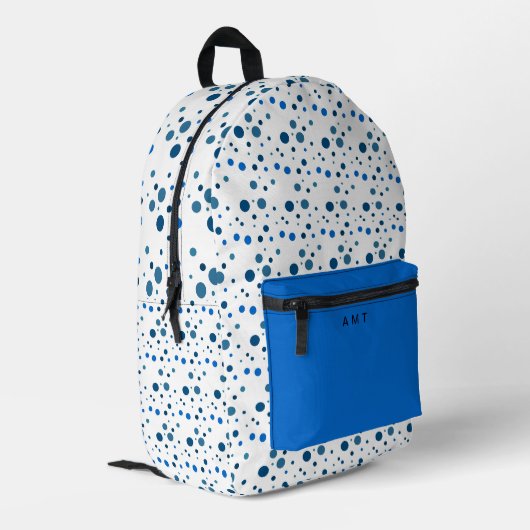 Gemalte Polka Dot Spots Personalisierter Name farb Bedruckter Rucksack (Rückseitige Ecke links)