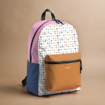 Gemalte Polka Dot Spots Personalisierter Name farb Bedruckter Rucksack<br><div class="desc">Spielvoll gemalte Polka Punkte Muster gedruckte Rucksack mit optionaler Personalisierung.</div>