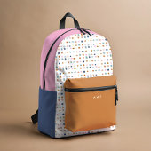 Gemalte Polka Dot Spots Personalisierter Name farb Bedruckter Rucksack