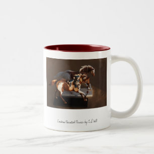 Gemalte Pony-Tasse - besonders angefertigt - Zweifarbige Tasse