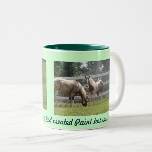 Gemalte Ponys Zweifarbige Tasse (VorderseiteRechts)