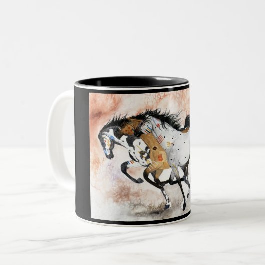 gemalte Ponys Zweifarbige Tasse (Vorderseite Links)