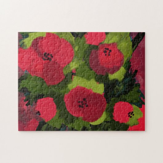 Gemalte Poppies | Blumenkunst Puzzle (Horizontal)