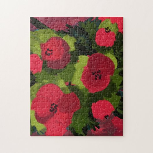 Gemalte Poppies | Blumenkunst Puzzle (Vertikal)