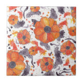 Gemalte Poppies Fliese (Vorderseite)