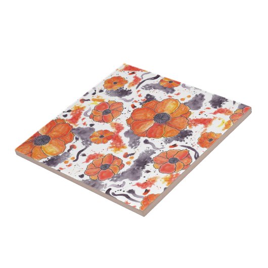 Gemalte Poppies Fliese (Seite)