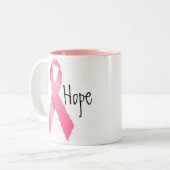 Gemalte rosa Band-Hoffnung Zweifarbige Tasse (Vorderseite Links)