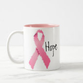 Gemalte rosa Band-Hoffnung Zweifarbige Tasse (Links)