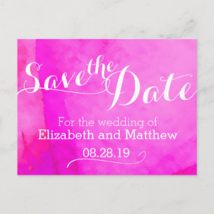 Gemalte rosa Save the Date Karte des Watercolor