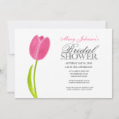 Gemalte rosa Tulpe-Brautparty-Party-Karte Einladung (Rückseite)