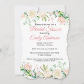 Gemalte Rose Blumendusche Einladung (Vorderseite)