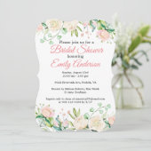 Gemalte Rose Blumendusche Einladung (Stehend Vorderseite)