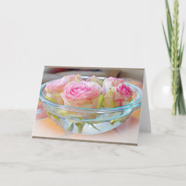 Gemalte Rosen-Schüssel-Raum-Gruß-Karte Karte