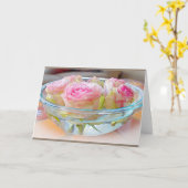 Gemalte Rosen-Schüssel-Raum-Gruß-Karte Karte (Gelbe Blume)