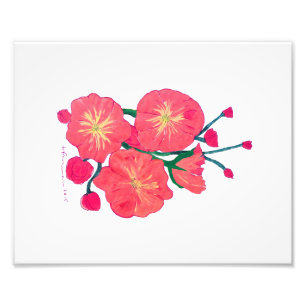Gemalte rote Blumen Fotodruck