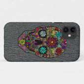 Gemalte Schädel-Blumenkunst Case-Mate iPhone Hülle (Rückseite (Horizontal))