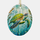 Gemalte Schildkröte Keramik Ornament (Rechts)