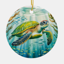Gemalte Schildkröte Keramik Ornament