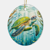 Gemalte Schildkröte Keramik Ornament (Links)