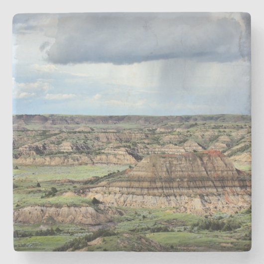 Gemalte Schlucht in den Ödländern von North Dakota Steinuntersetzer (Vorderseite)