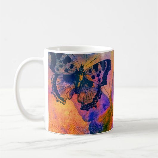 Gemalte Schmetterlinge Kaffeetasse (Links)