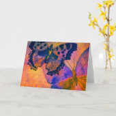 Gemalte Schmetterlinge Karte (Gelbe Blume)