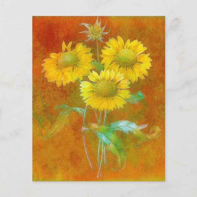 Gemalte Sonnenblumen (Vorderseite)