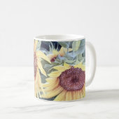 Gemalte Sonnenblumen mit einer Biene Kaffeetasse (VorderseiteRechts)