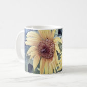 Gemalte Sonnenblumen mit einer Biene Kaffeetasse (Vorderseite Links)