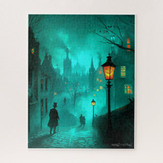 GEMALTE SPOOKIGE HALLOWEEN-SZENE UM 1900 PUZZLE