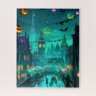 GEMALTE SPOOKY HALLOWEEN-SZENE C1900 PUZZLE