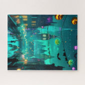 GEMALTE SPOOKY HALLOWEEN-SZENE C1900 PUZZLE (Horizontal)