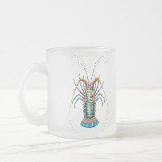 Gemalte stacheliger Hummer-Tasse Mattglastasse (Links)