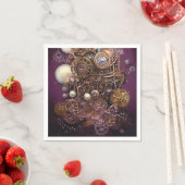 Gemalte Steampunk-Elemente Collage 6 Serviette (Beispiel)