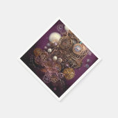Gemalte Steampunk-Elemente Collage 6 Serviette (Ecke)