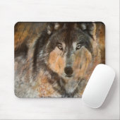 Gemalte Timberwolf-Mausunterlage Mousepad (Mit Mouse)