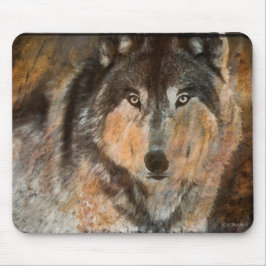 Gemalte Timberwolf-Mausunterlage Mousepad
