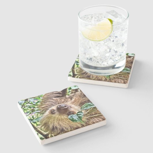 gemalte Trägheit Steinuntersetzer (Seitenansicht)