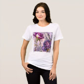 Gemalte violette Rosen Tri-Blend Shirt (Vorderseite voll)