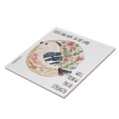 Gemalte Vögel und Blume, mit Vers von Isaiah 40:31 Fliese (Seite)