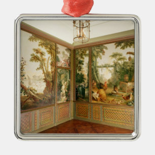 Gemalte Wände im Salon von Gille Silbernes Ornament
