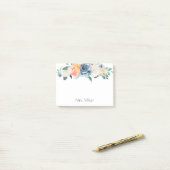 Gemalte Watercolor-Blumen personalisiert Post-it Klebezettel (Auf Schreibtisch)