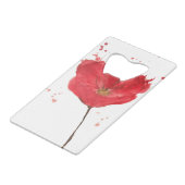 Gemalte Watercolormohnblumen-Blume 2 Kreditkartenflaschenöffner (Vorderseite Schrägansicht)