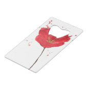 Gemalte Watercolormohnblumen-Blume 2 Kreditkartenflaschenöffner (Rückseite Schrägansicht)