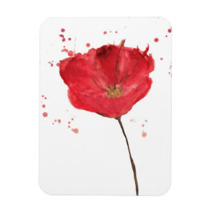 Gemalte Watercolormohnblumen-Blume 2 Magnet