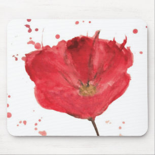 Gemalte Watercolormohnblumen-Blume 2 Mousepad