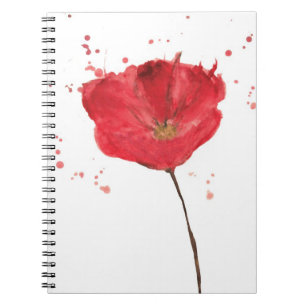 Gemalte Watercolormohnblumen-Blume 2 Notizblock